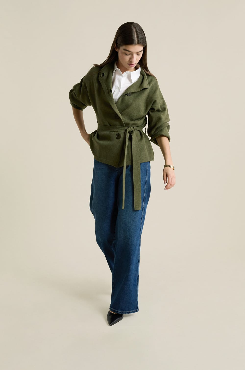 Straight cotton jeans;${refinementColor}