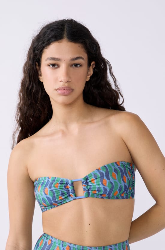 Sequined Bandeau Bikini Top;${refinementColor}