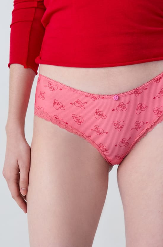 Shorty imprimé détails dentelle;${refinementColor}
