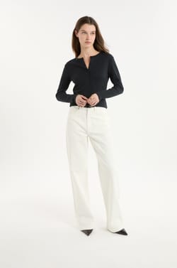 Wide-leg cotton jeans;${refinementColor}