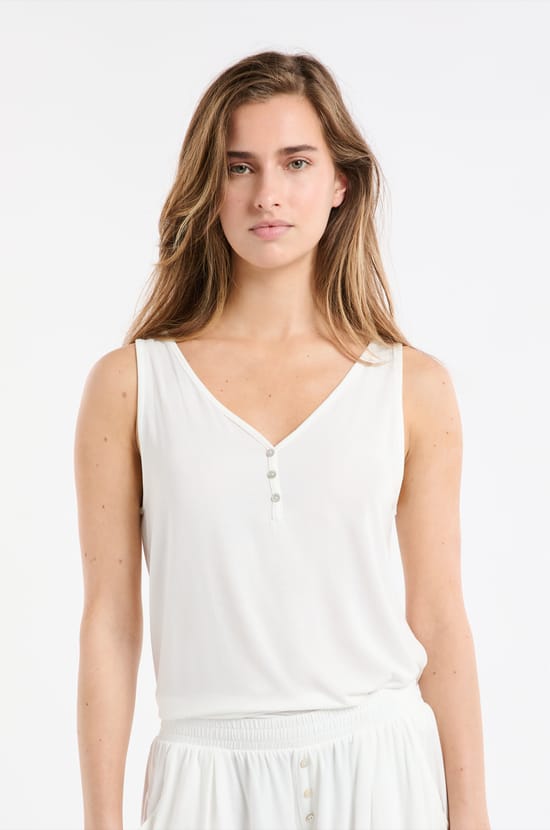 Camiseta sin mangas lisa de modal;${refinementColor}