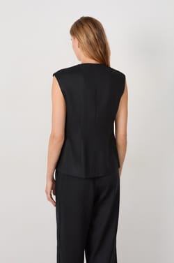 Sleeveless Button-Up Cardigan;${refinementColor}