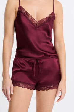 Short aus Seide mit Spitzendetails;${refinementColor}