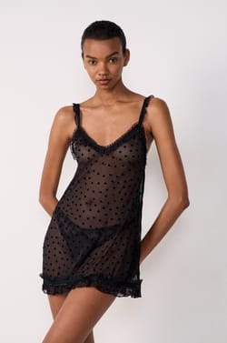 Short Transparent Voile Nightdress with Hearts;${refinementColor}