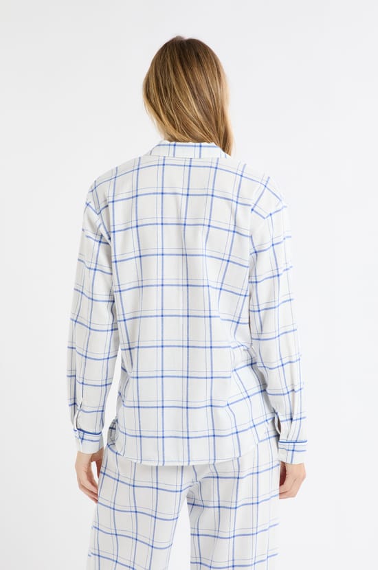 Checkered Cotton Pyjama Shirt;${refinementColor}