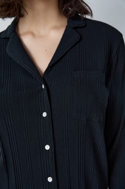 Ribbed Richelieu Pyjama Shirt;${refinementColor}