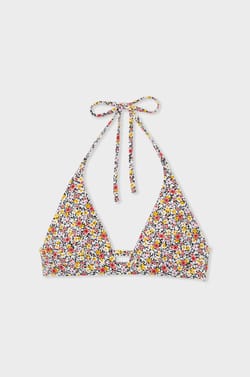 Haut de maillot triangle fleuri;${refinementColor}