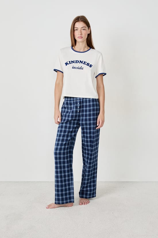 Pantalon de pyjama à carreaux;${refinementColor}