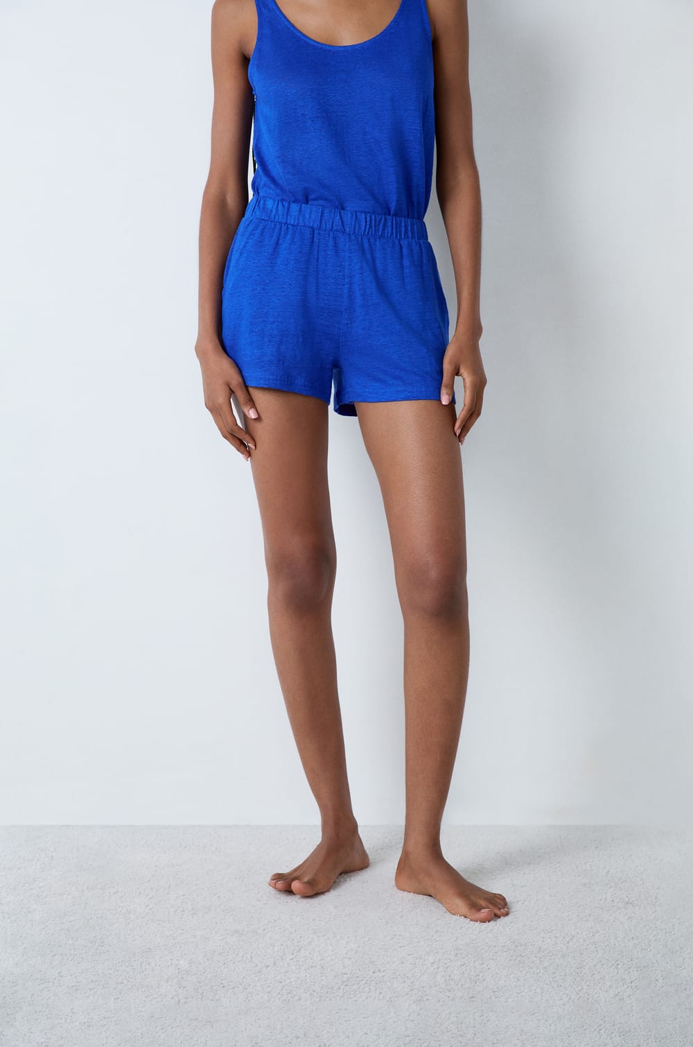 Linen Pyjama Shorts;${refinementColor}
