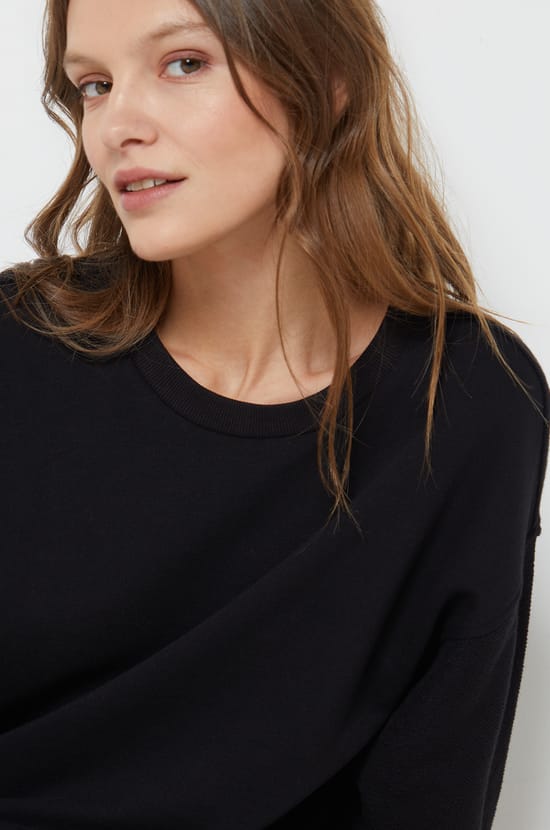 Cotton and Modal Sweatshirt;${refinementColor}