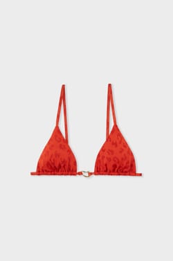 Bikini-Top Triangel mit Jacquard-Effekt;${refinementColor}
