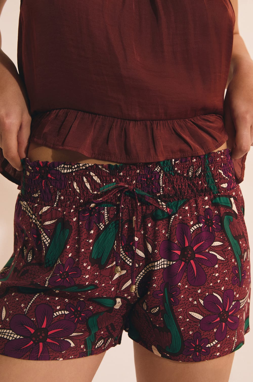 Pantal&oacute;n corto de pijama estampado;${refinementColor}