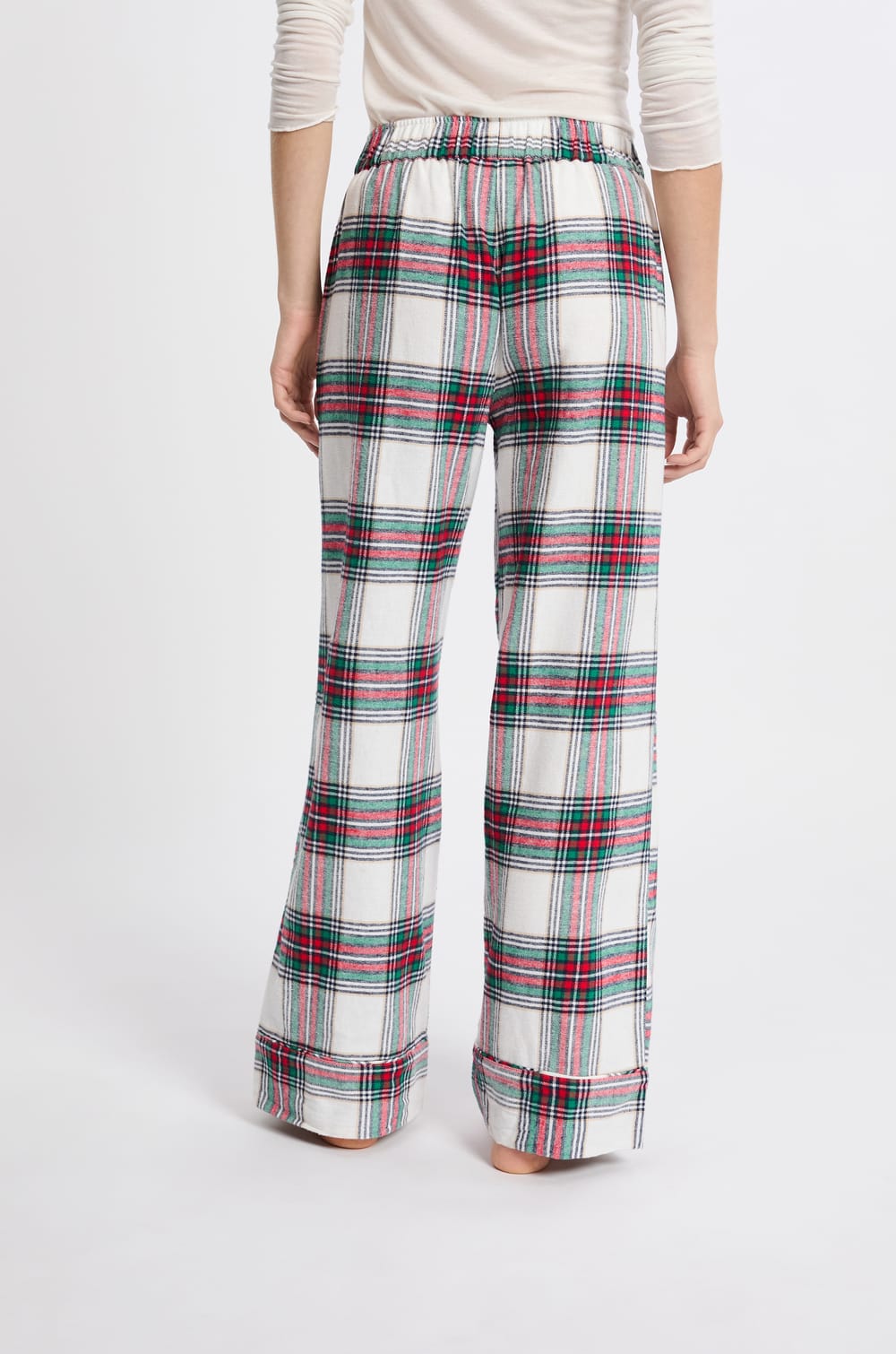 Pantalon de pyjama &agrave; carreaux en coton;${refinementColor}