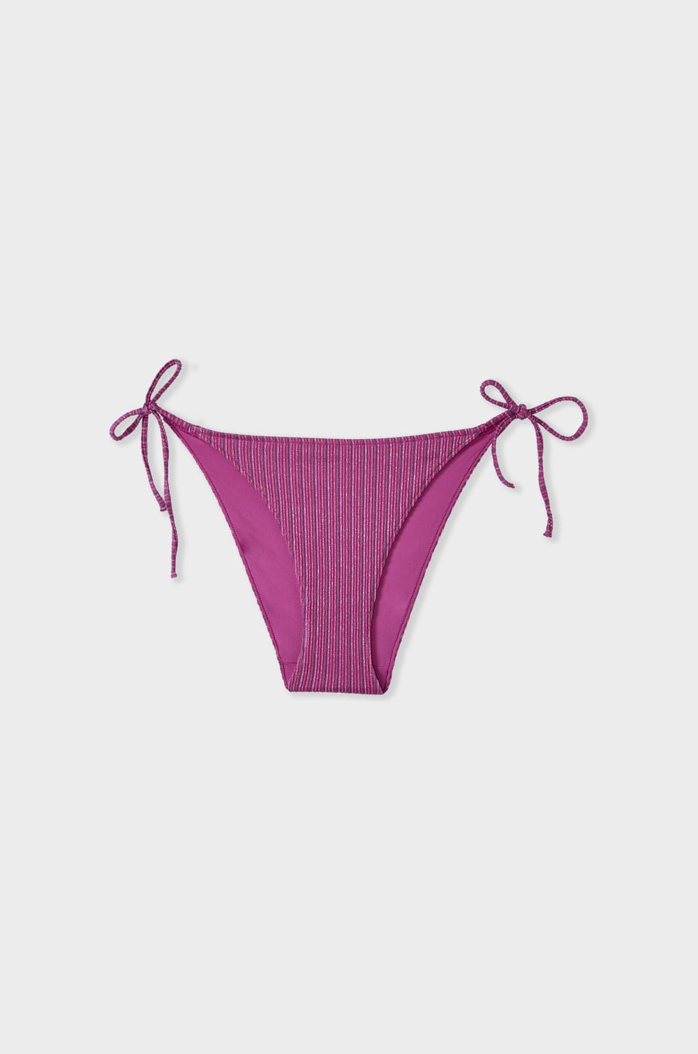 Shiny tie-side bikini bottom;${refinementColor}
