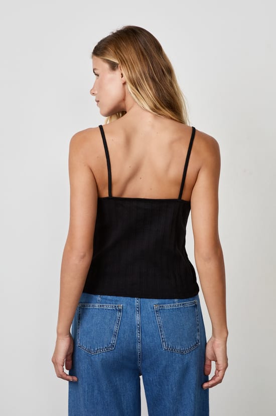 Cotton Tank Top with Thin Straps;${refinementColor}