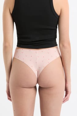 Naadloze microvezel tanga met motief;${refinementColor}
