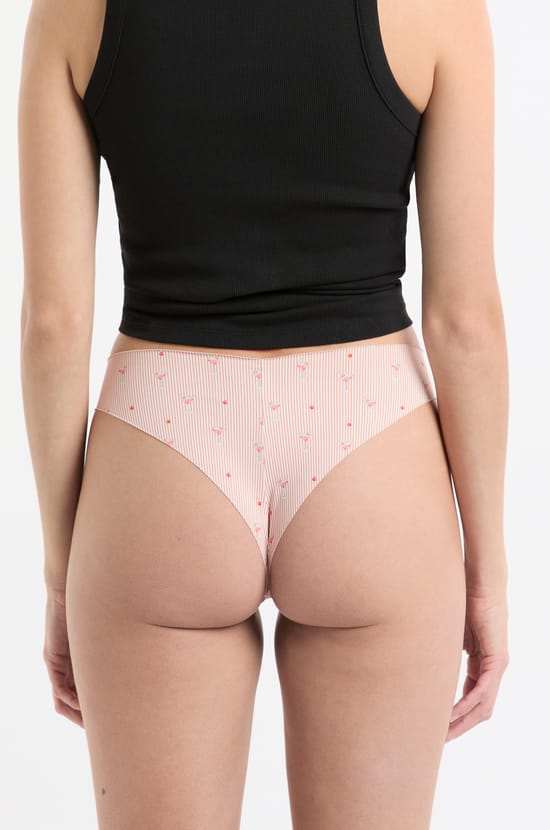 Naadloze microvezel tanga met motief;${refinementColor}
