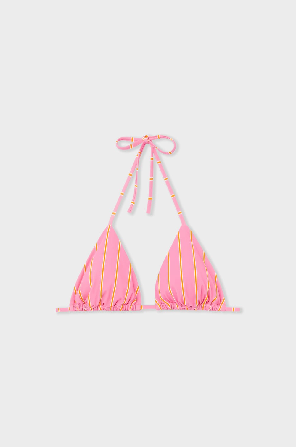 Triangle Bikini Top with Stripes;${refinementColor}