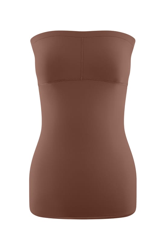 Bustier Top in Microfibre with Integrated Bralette;${refinementColor}