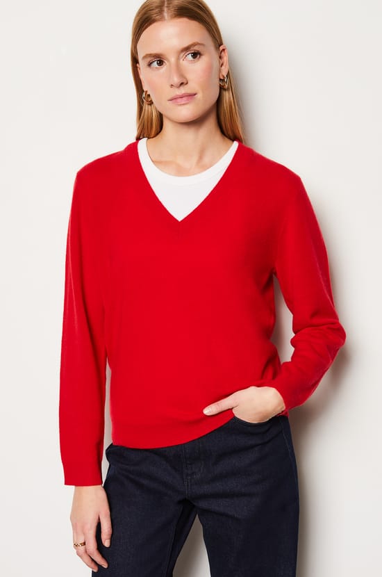 Pull col V 100% cachemire;${refinementColor}