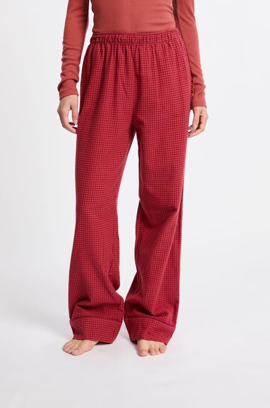 Pantalon de pyjama à carreaux en coton;${refinementColor}