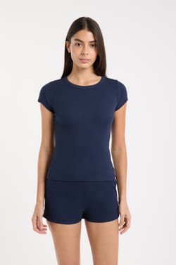 Round Neck Pyjama T-shirt with Cotton;${refinementColor}