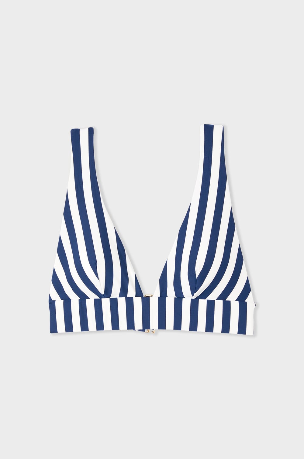 Striped Wireless Triangle Foulard Bikini Top;${refinementColor}