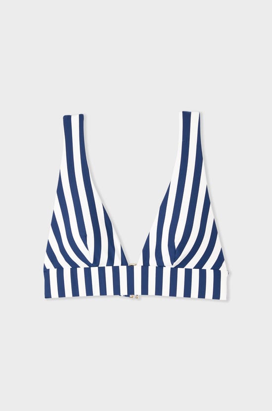 Bikini-Top Triangel ohne Bügel gestreift;${refinementColor}