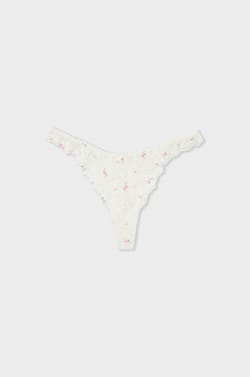 Tanga en dentelle &agrave; motifs;${refinementColor}