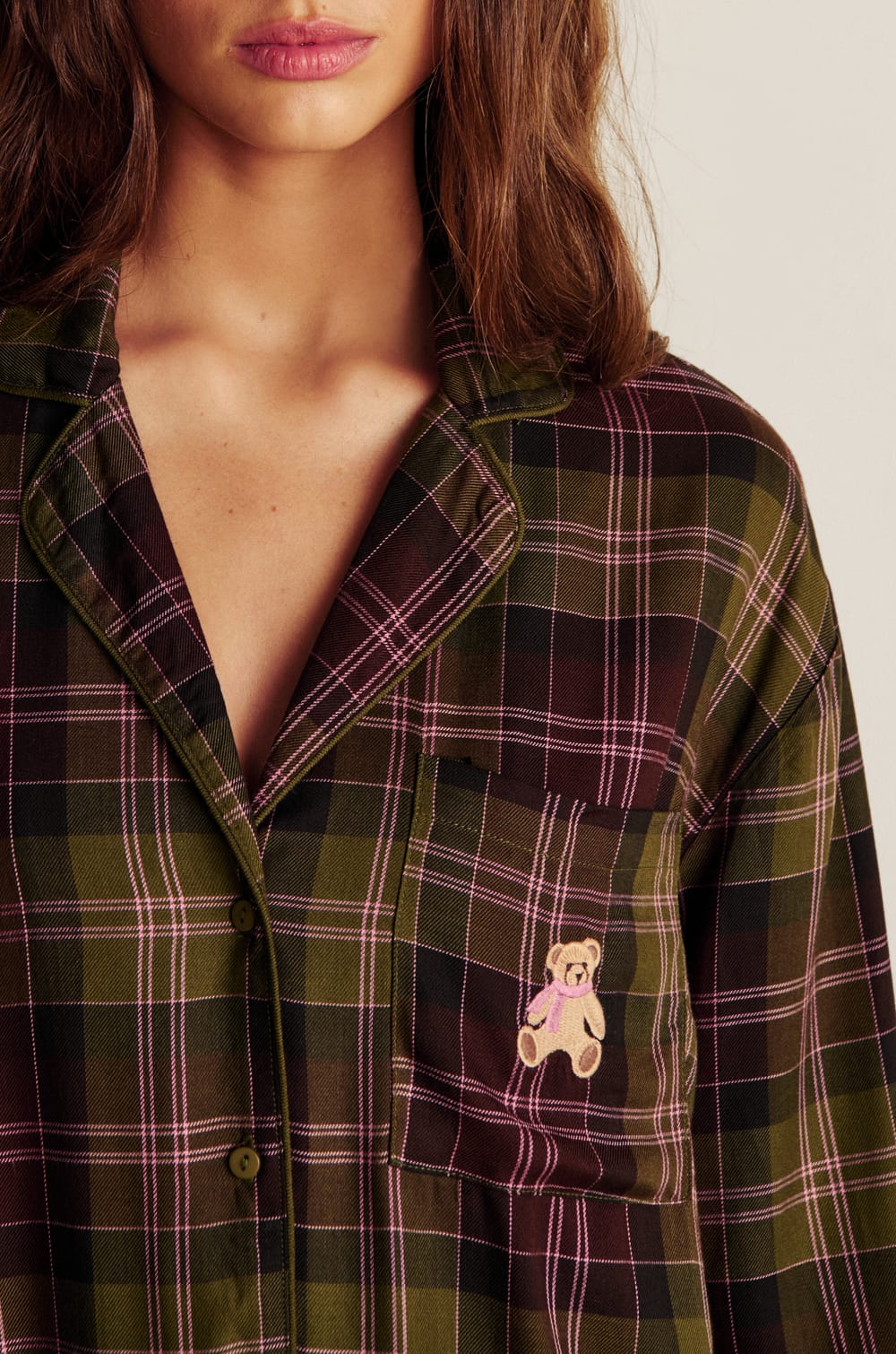 Chemise de pyjama &agrave; carreaux ;${refinementColor}
