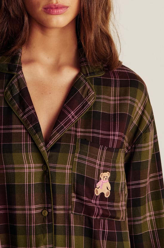 Chemise de pyjama &agrave; carreaux ;${refinementColor}