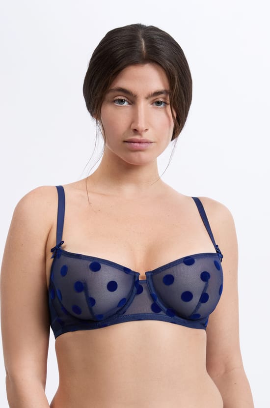 Bra No.9 - Balconette in flocked tulle;${refinementColor}