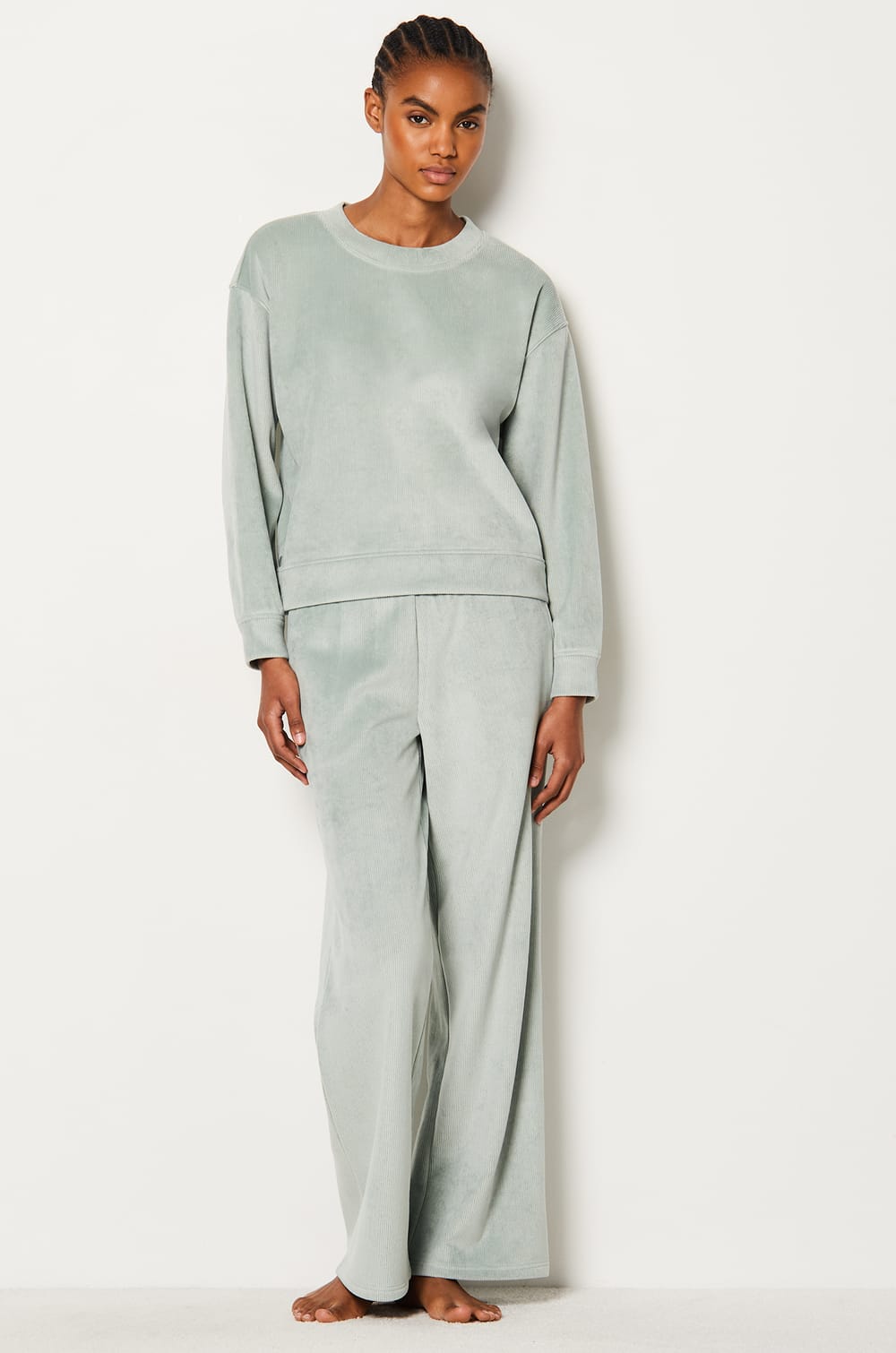 Ribbed Pyjama Sweatshirt;${refinementColor}