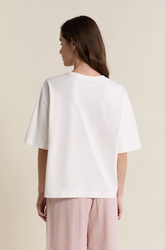 T-shirt de pyjama manches courtes en coton;${refinementColor}