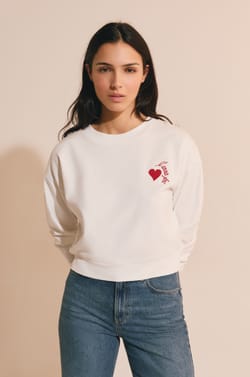 Sudadera de algod&oacute;n con estampado de corazones;${refinementColor}