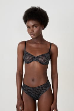 Bra balconet clásico de tul leopardo;${refinementColor}