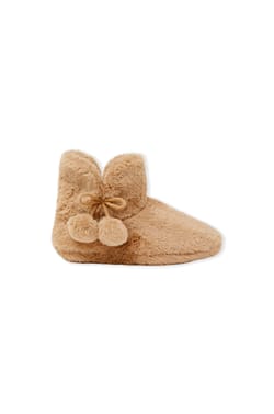 Chaussons bottines avec pompons;${refinementColor}