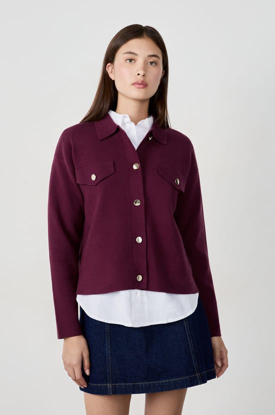 Cardigan with Gold Buttons;${refinementColor}
