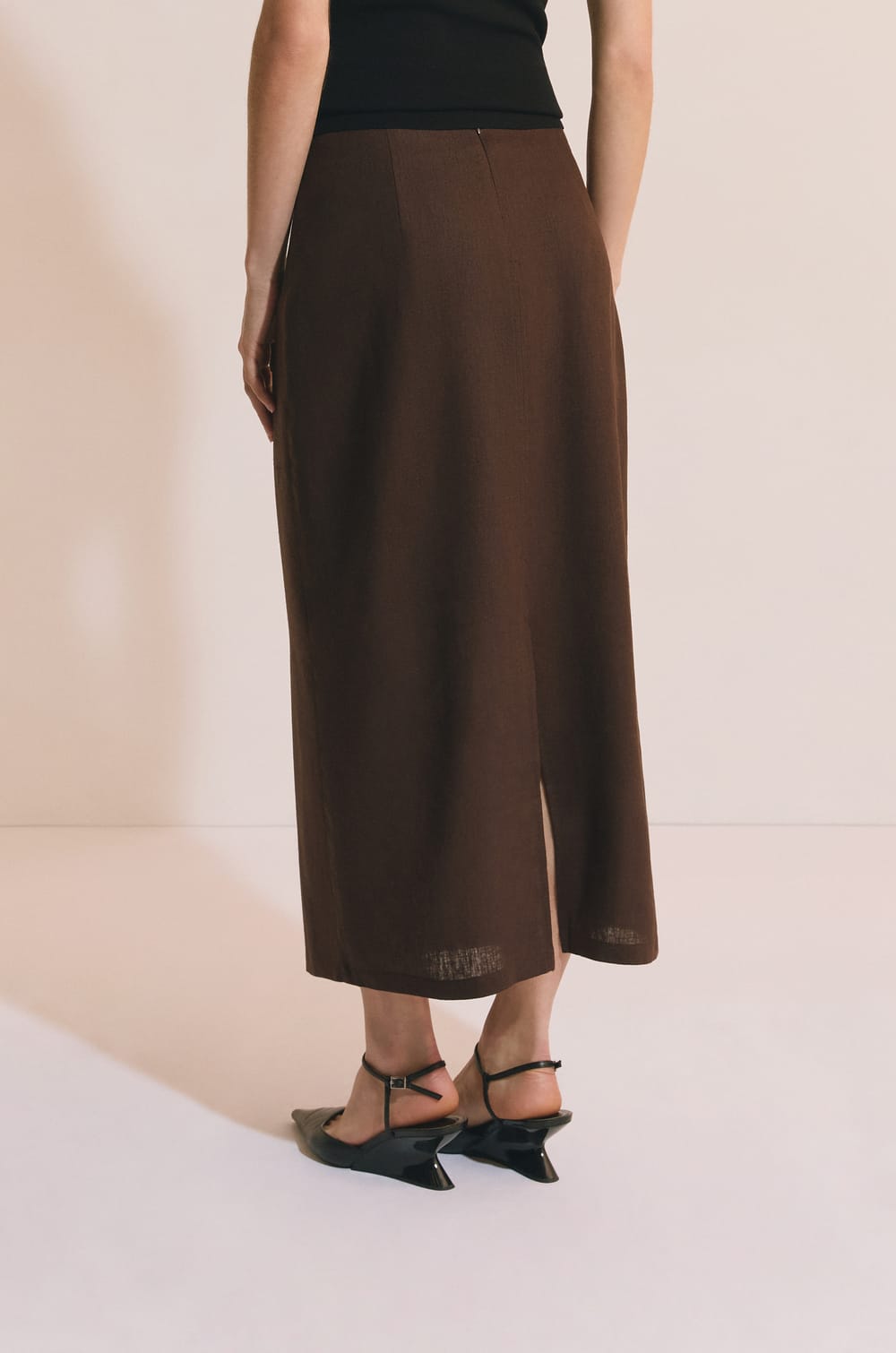 Jupe longue avec lin;${refinementColor}