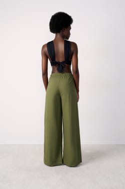 Pantalón de playa ancho de lino;${refinementColor}