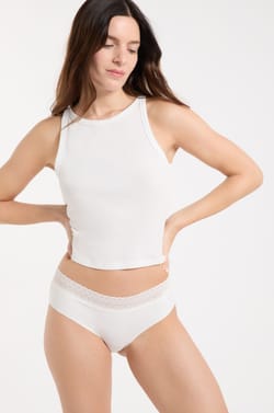 Cotton Boyshort with Back Seam;${refinementColor}