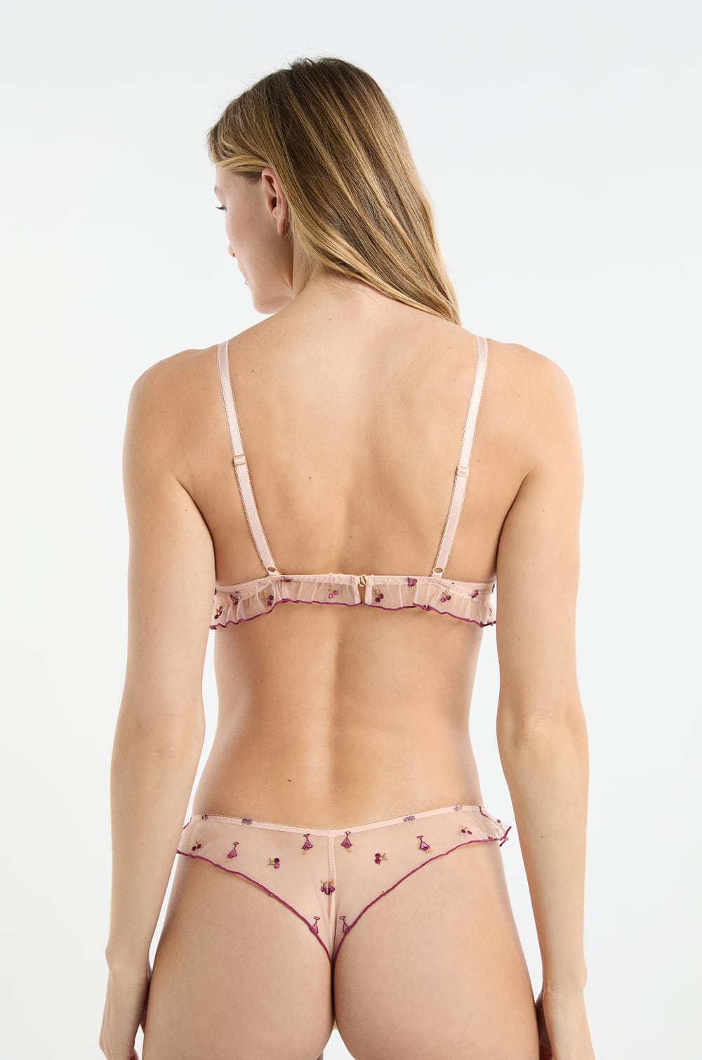 Soutien-gorge triangle à motifs brodés;${refinementColor}