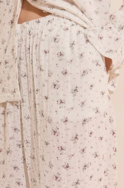 Pantalon de pyjama &agrave; motifs en coton;${refinementColor}