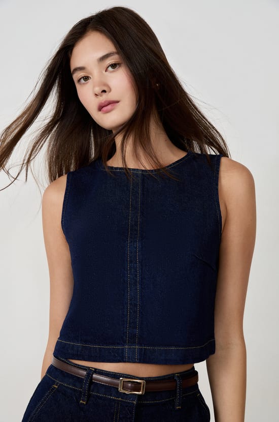 Sleeveless Cotton Top;${refinementColor}