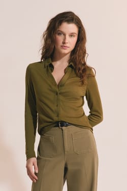 T-shirt manches longues col polo;${refinementColor}