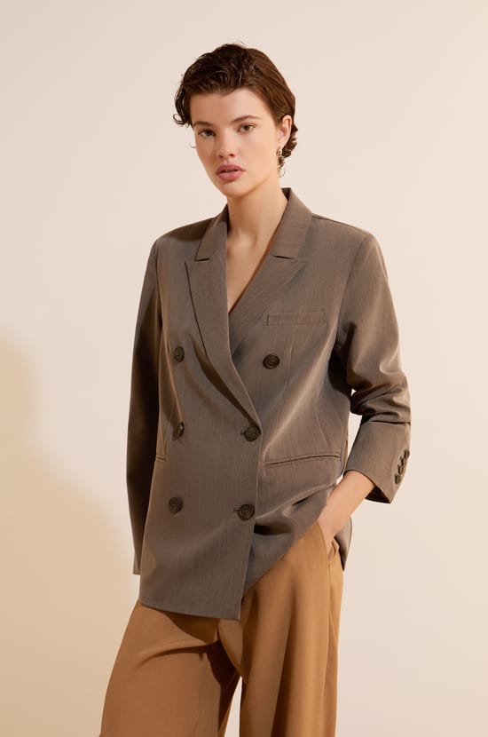 Veste blazer &agrave; rayures;${refinementColor}