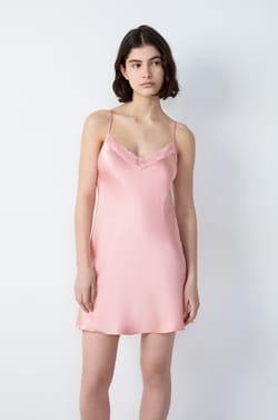 Silk nightdress with lace details;${refinementColor}