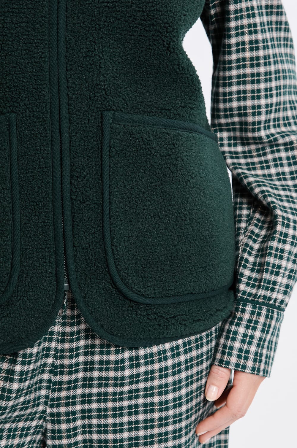 Gilet sans manches effet sherpa;${refinementColor}