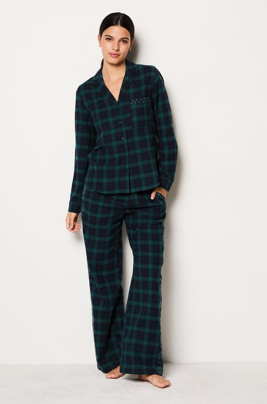 Striped Cotton Pyjama Trousers;${refinementColor}