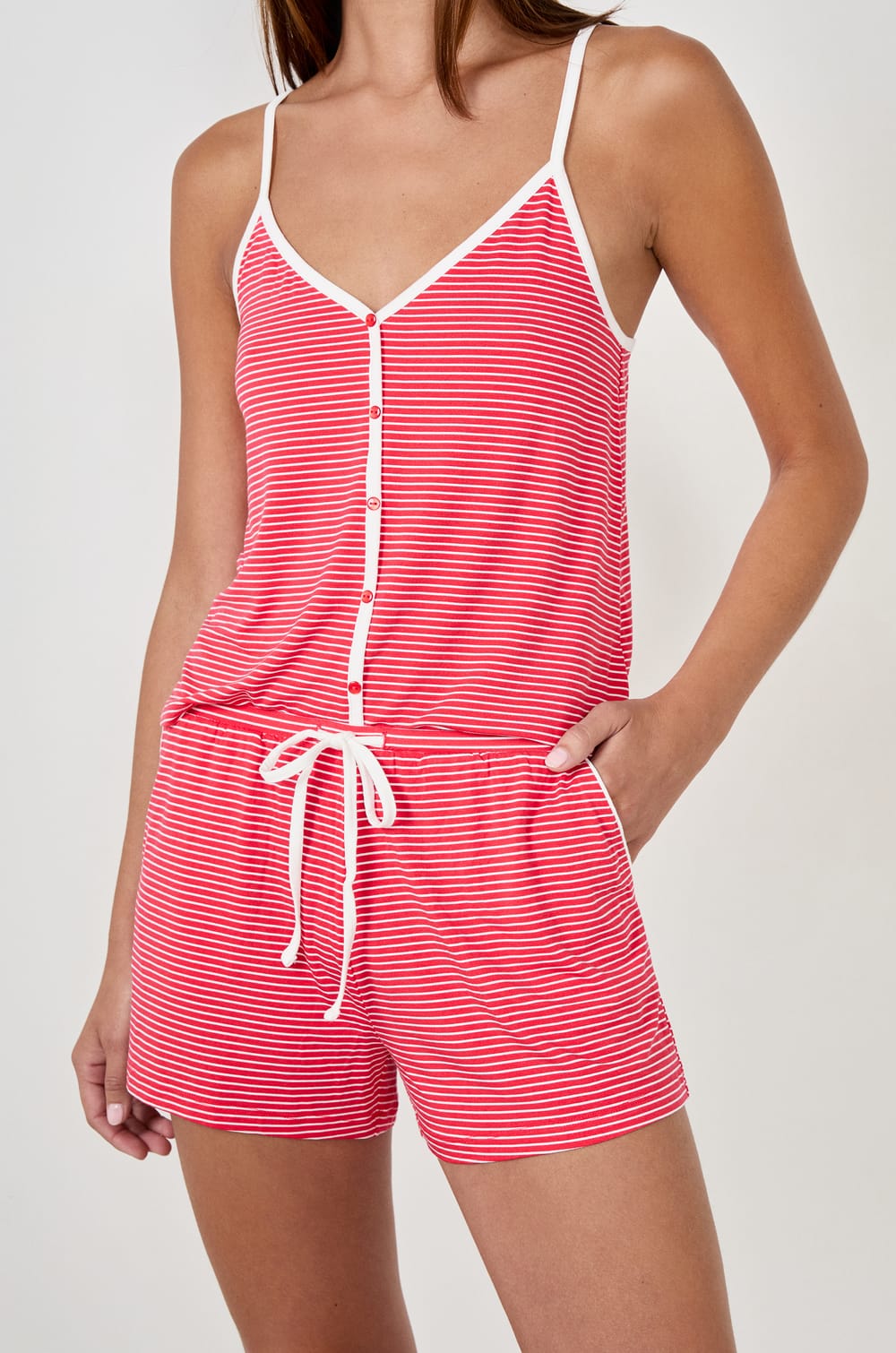 Short de pyjama rayé;${refinementColor}